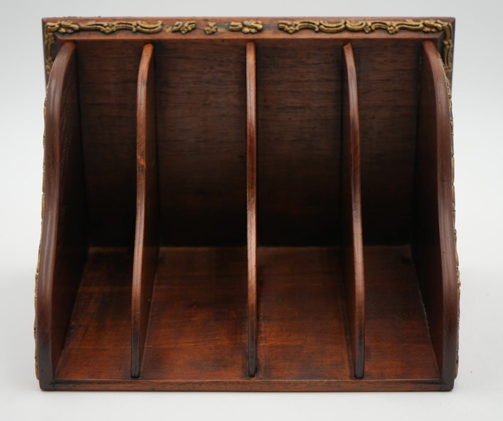 ANTIQUE ENGLISH WOODEN GILTED DESK CLERKS LETTER RACK ORGANISER