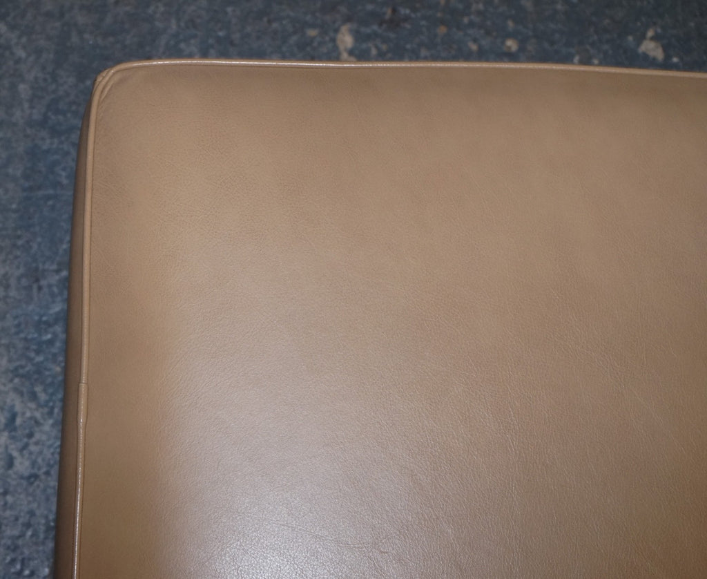 FINE LATTE BROWN LEATHER OTTOMAN FOOTSTOOL WITH STORAGE BY MULTIYORK ENGLAND