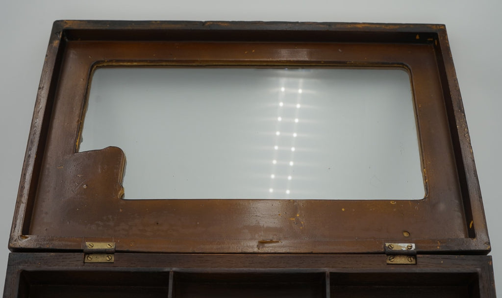 ANTIQUE ANGLO DUTCH CIGAR CO. WILLEM II OAK GLAZED SHOP COUNTER DISPLAY CABINET