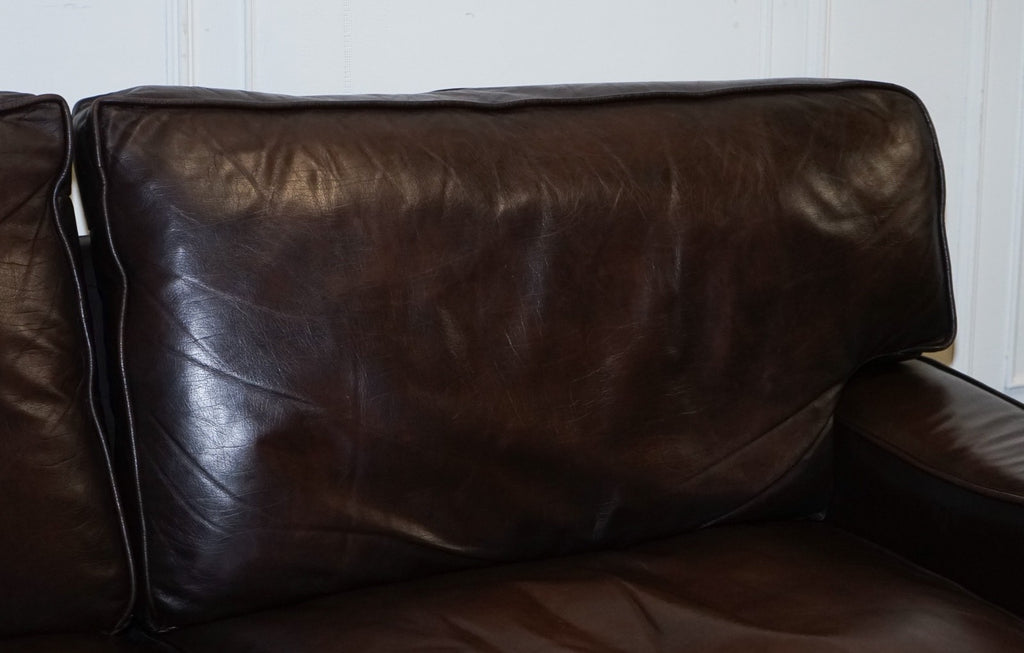 LOVELY VINTAGE CLUB BROWN LEATHER TWO TO THREE SOFA