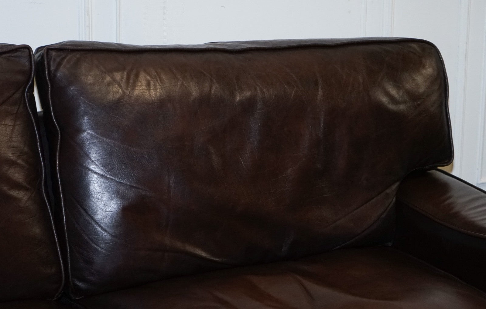 LOVELY VINTAGE CLUB BROWN LEATHER TWO TO THREE SOFA