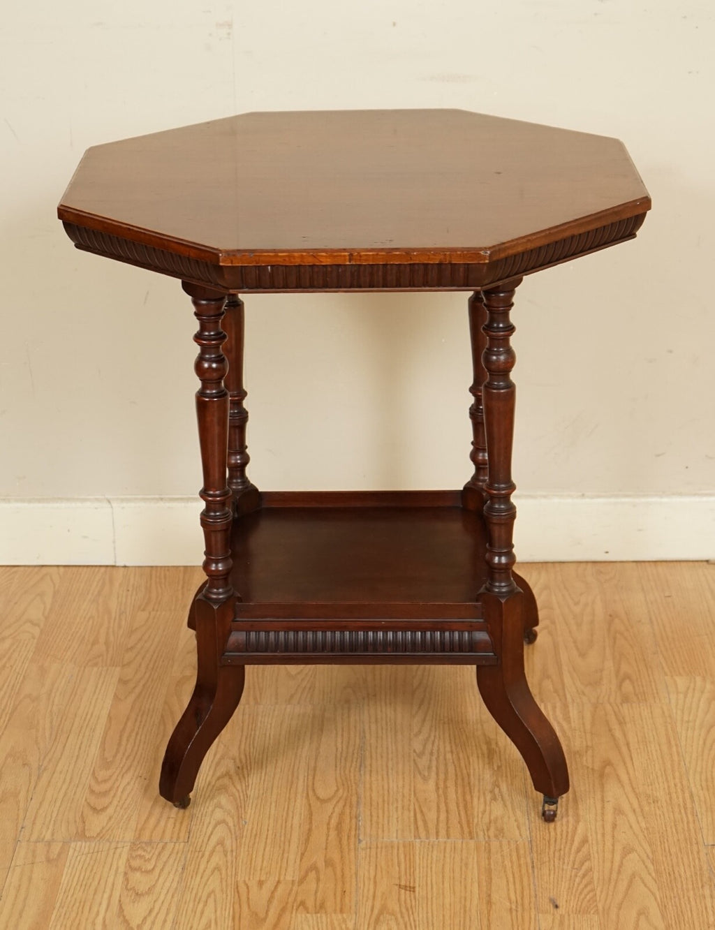 JAMES SCHOOLBRED ANTIQUE ARTS & CRAFTS OCTAGONAL OCCASIONAL SIDE END TABLE