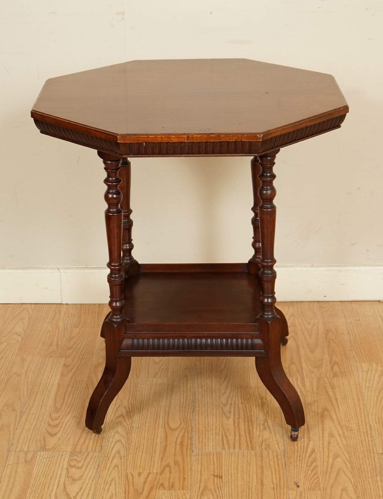 JAMES SCHOOLBRED ANTIQUE ARTS & CRAFTS OCTAGONAL OCCASIONAL SIDE END TABLE
