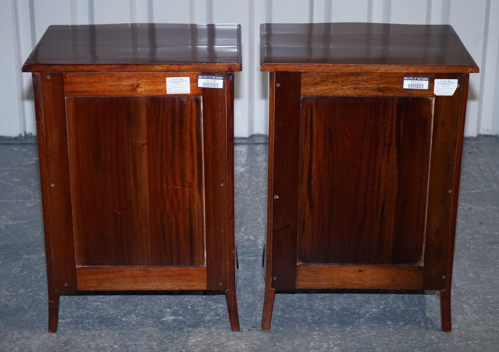 GEORGIAN REVIVAL STYLE SERPENTINE NIGHTSTANDS BEDSIDES BY BRIGHTS OF NETTLEBED