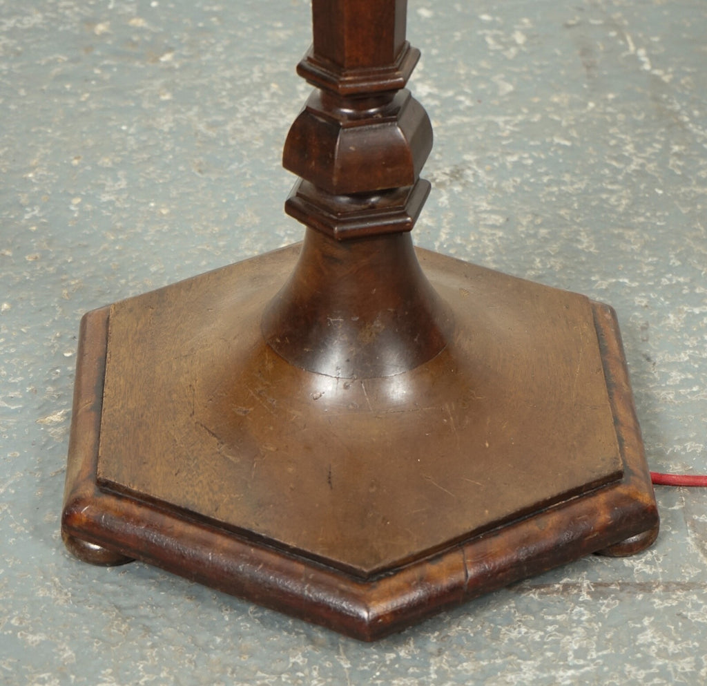 ANTIQUE HEAL'S HEXAGONAL BASE STANDING LAMP CIRCA 1930s