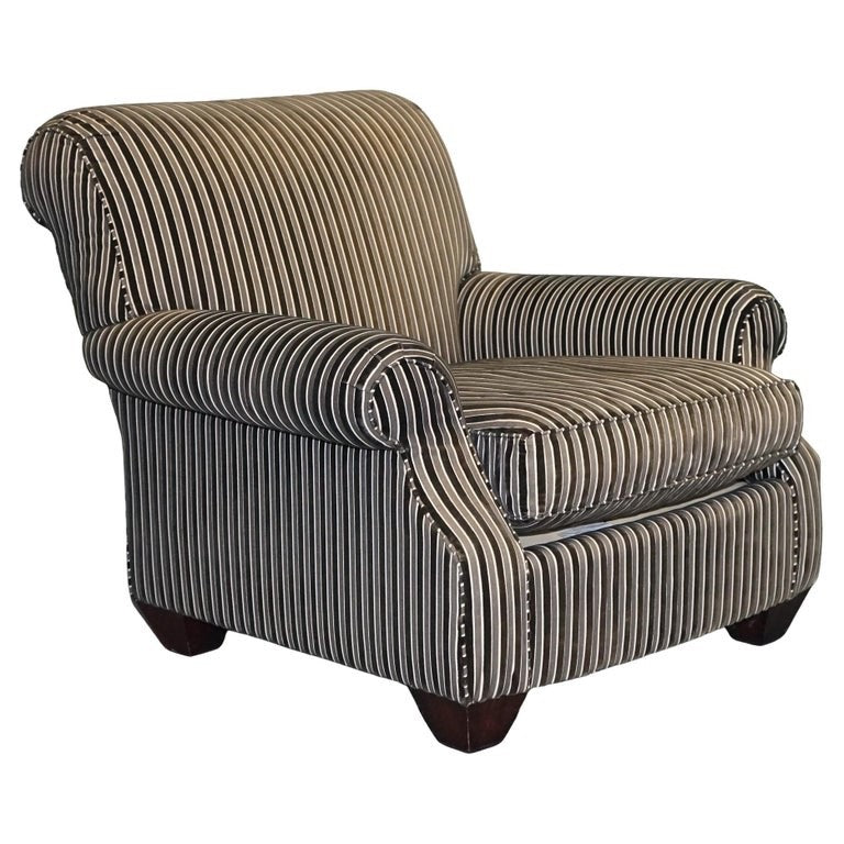 VINTAGE RALPH LAUREN FOR HENREDON STRIPED UPHOLSTERED CHAiR
