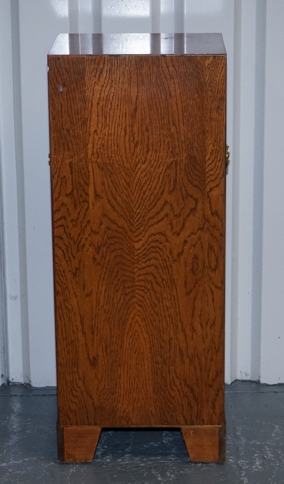 MILITARY CAMPAIGN STYLE TALLBOY TALL  CHEST OF DRAWERS BRASS HANDLES