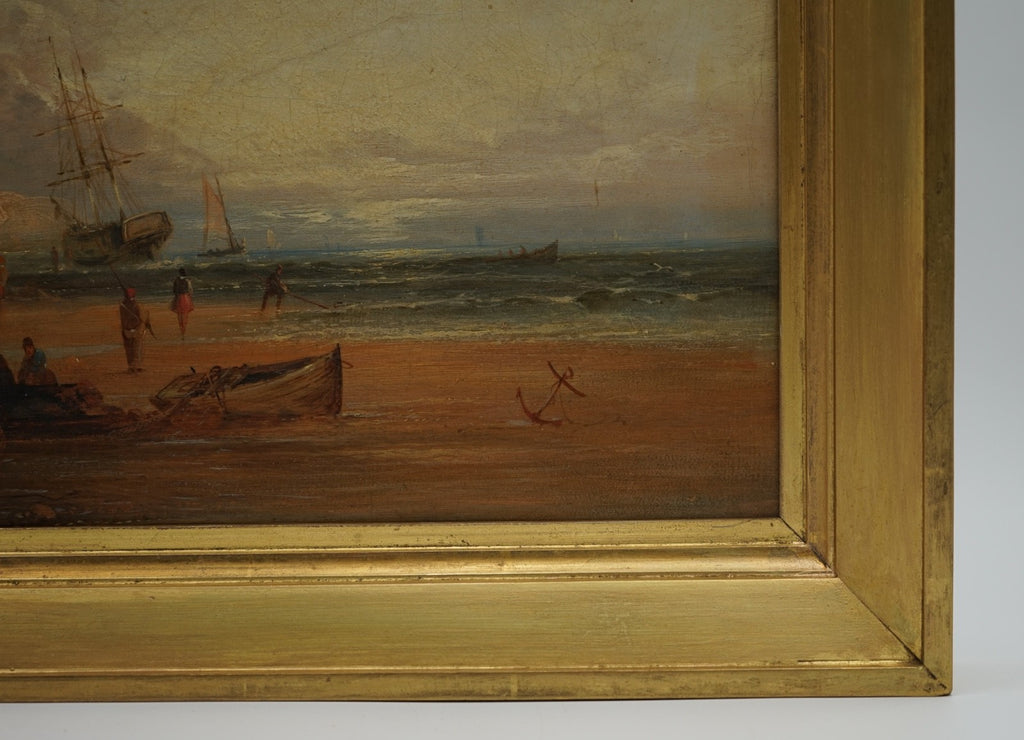 ANTIQUE 1868 SIGNED AND DATED VICTORIAN COASTAL OIL PAINTING BY JAMES WEBB