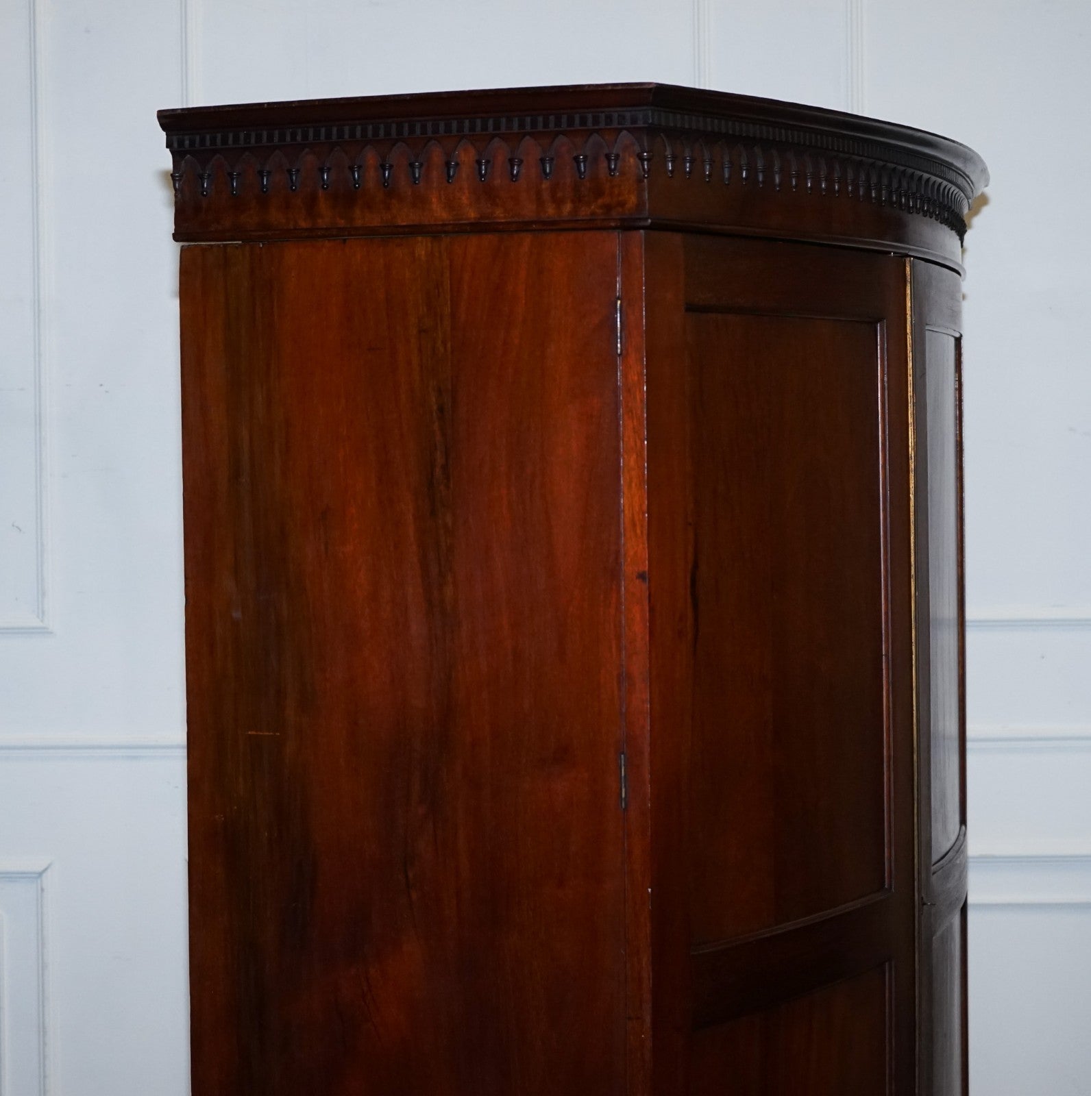 ANTIQUE ENGLISH GEORGE III LINEN PRESS CONVERTED TO WARDROBE