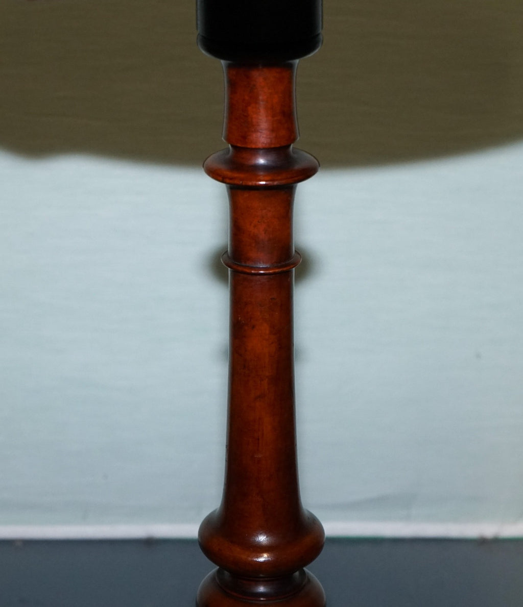 ANTIQUE VICTORIAN TRIPOD SIDE TABLE ROUND WINE TABLE WITH CABRIOLE LEGS