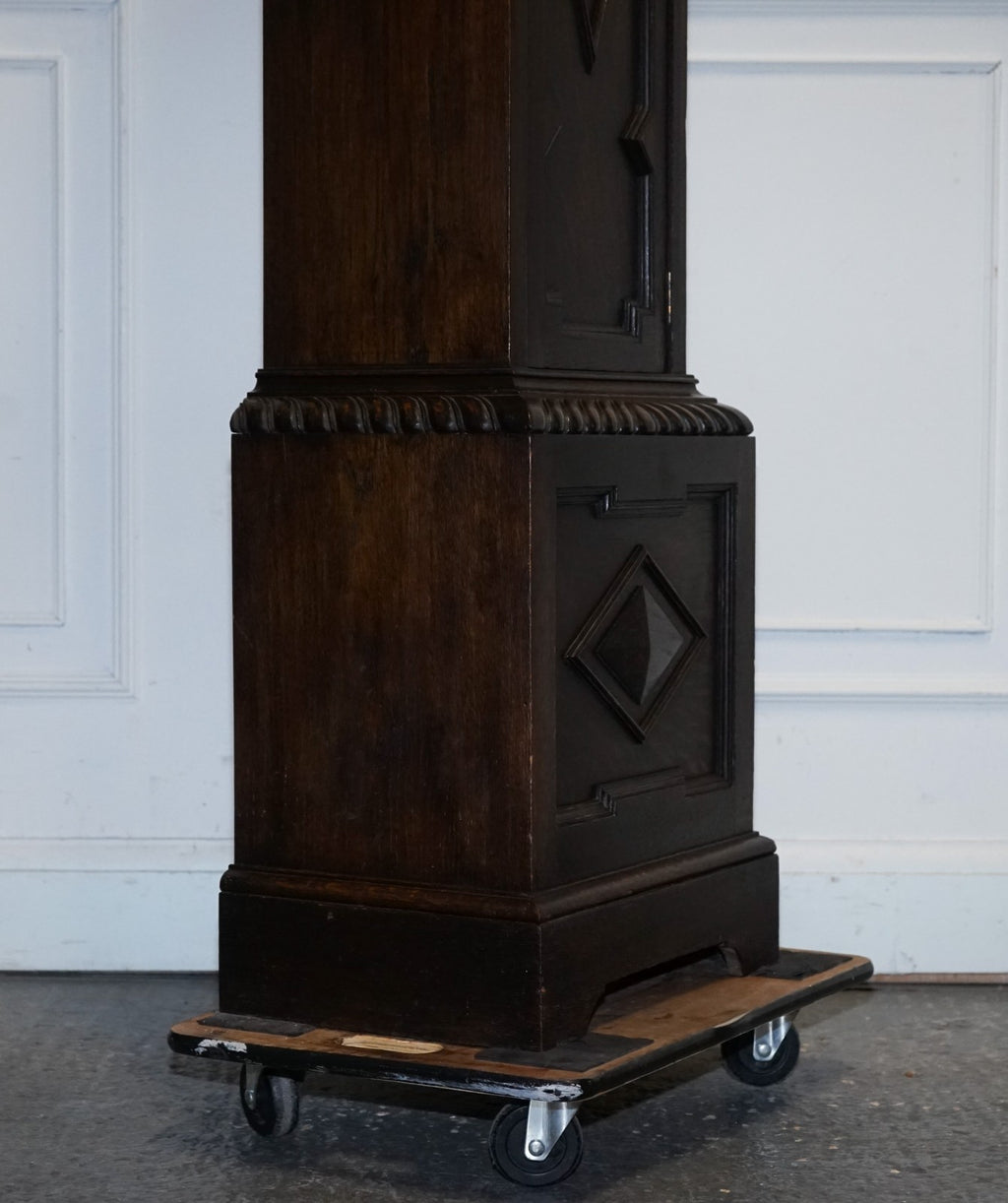 ANTIQUE ENGLISH ARTS & CRAFTS 8 DAY LONGCASE GRANDFATER CLOCK BY MAPLE LONDON