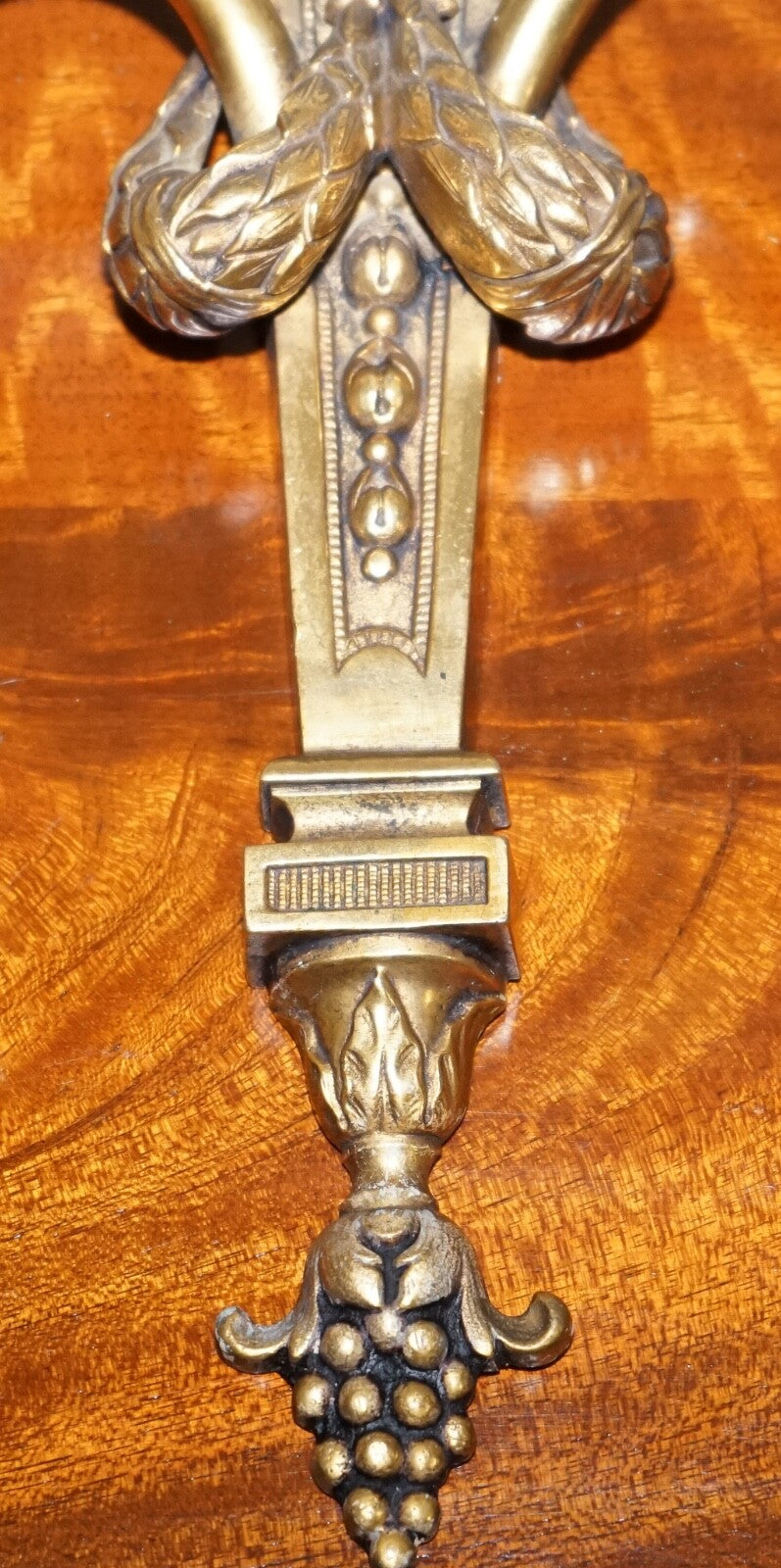 PAIR OF 19TH CENTURY FRENCH BRASS SCONCES TWO BRANCHES WALL LIGHTS