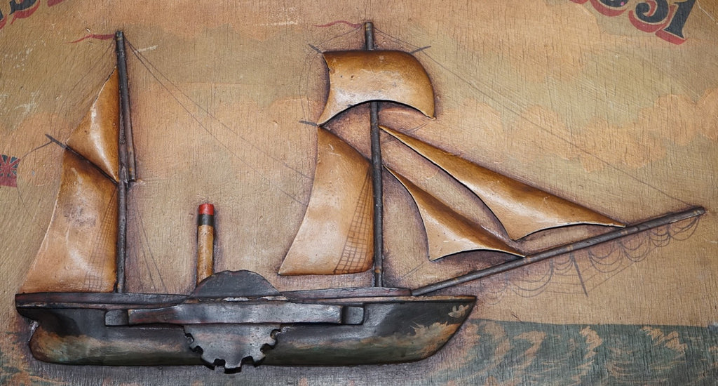 ORGINAL 1960'S PUB SIGN HAND PAINTED ''EST SHIPS STORES 1851'' SOLID WOOD