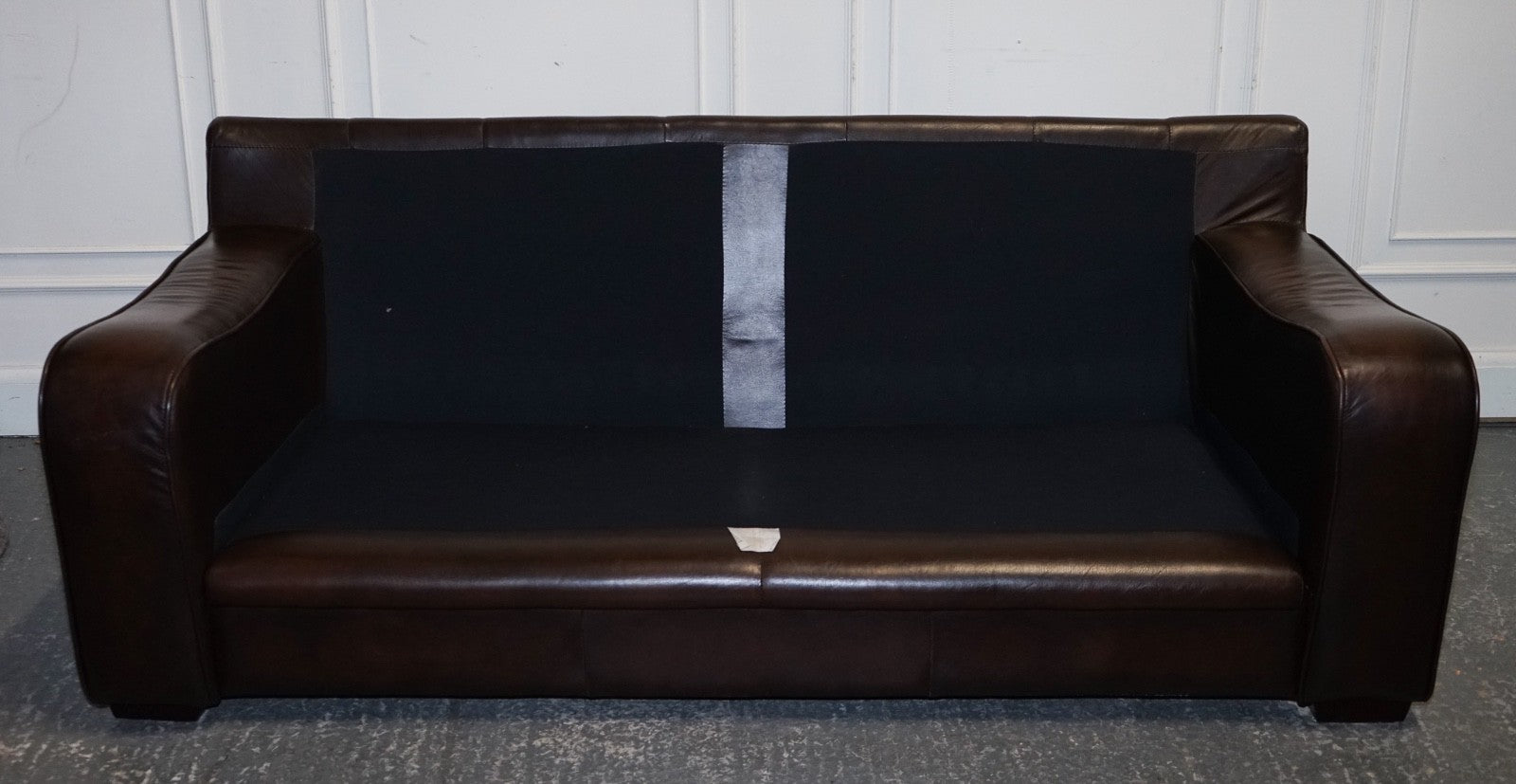 LOVELY VINTAGE CLUB BROWN LEATHER TWO TO THREE SOFA