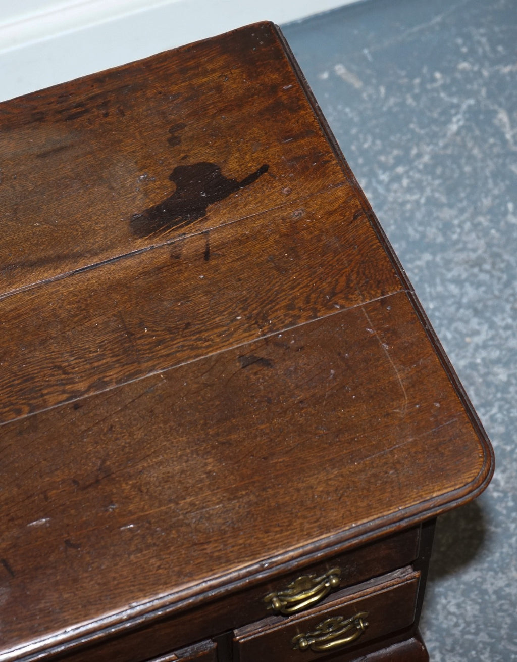 ANTIQUE 18TH CENTRY ENGLISH GEORGIAN GEORGE II OAK SMALL DESK NIGHTSTAND LOWBOY