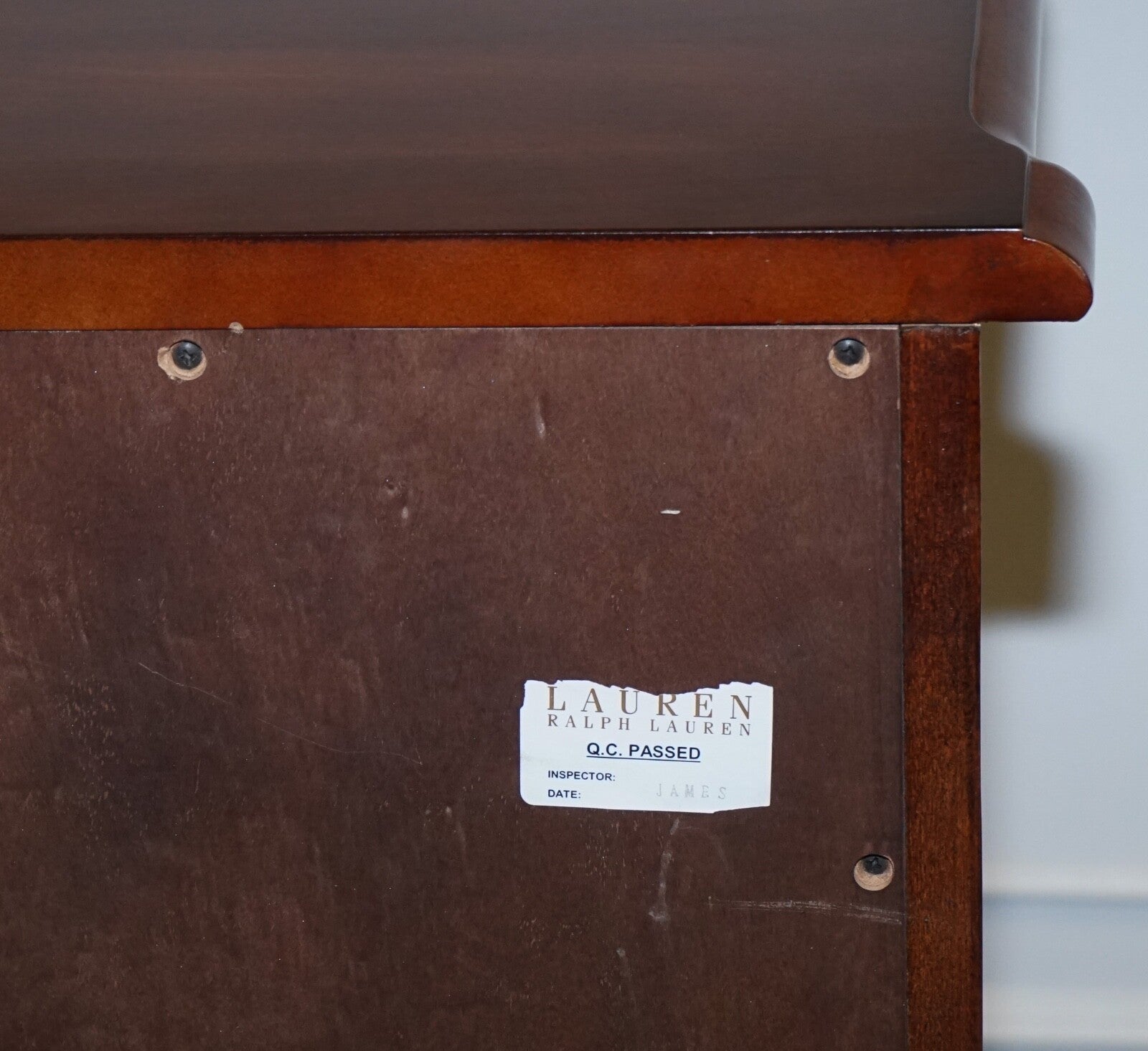 RALPH LAUREN VINTAGE GEORGIAN STYLE SERPENTINE FRONTED HARDWOOD CHEST OF DRAWERS