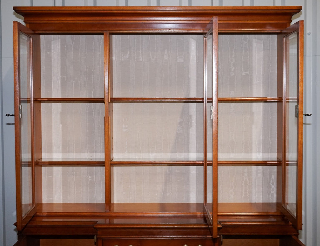 VINTAGE YEW WOOD DISPLAY CABINET MADE BY BRADLEY ENGLAND