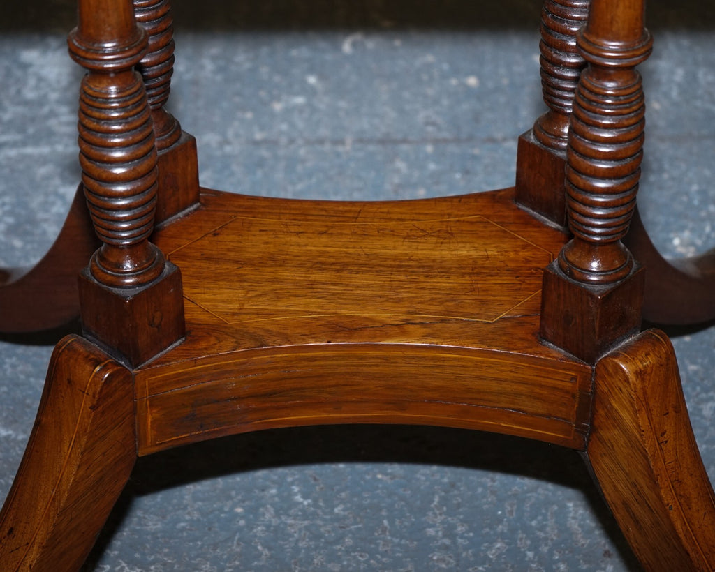 FULLY RESTORED GEORGIAN GAMES CARD FOLDING TABLE ON ORIGINAL BRASS CASTORS