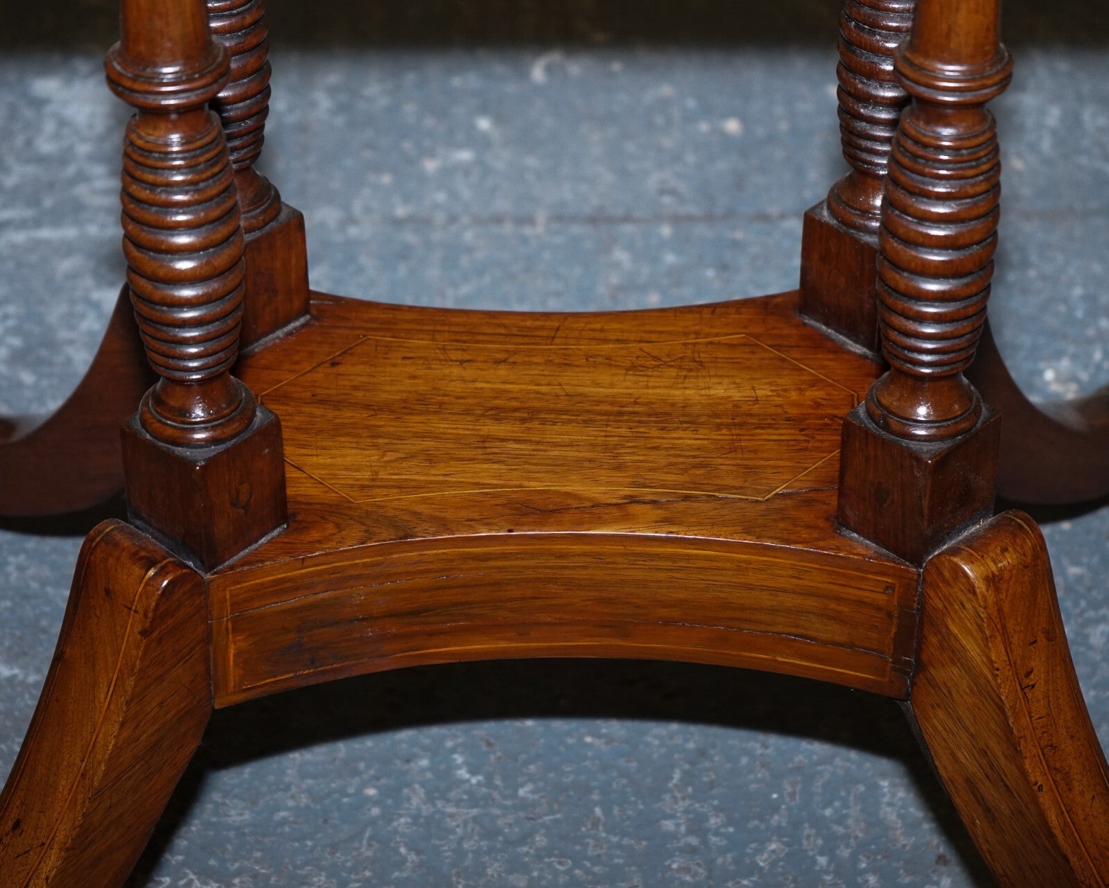 FULLY RESTORED GEORGIAN GAMES CARD FOLDING TABLE ON ORIGINAL BRASS CASTORS