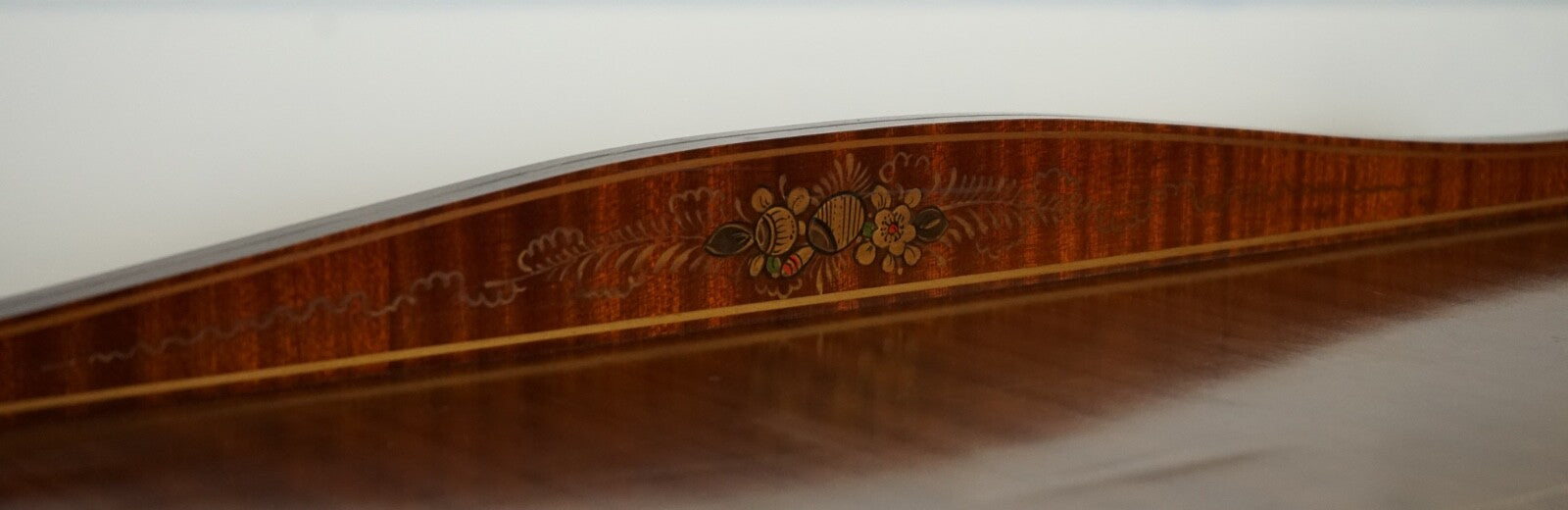 ORIENTAL CHINESE DWARF BOW FRONT DISPLAY CABINET WITH GLASS SHELVES