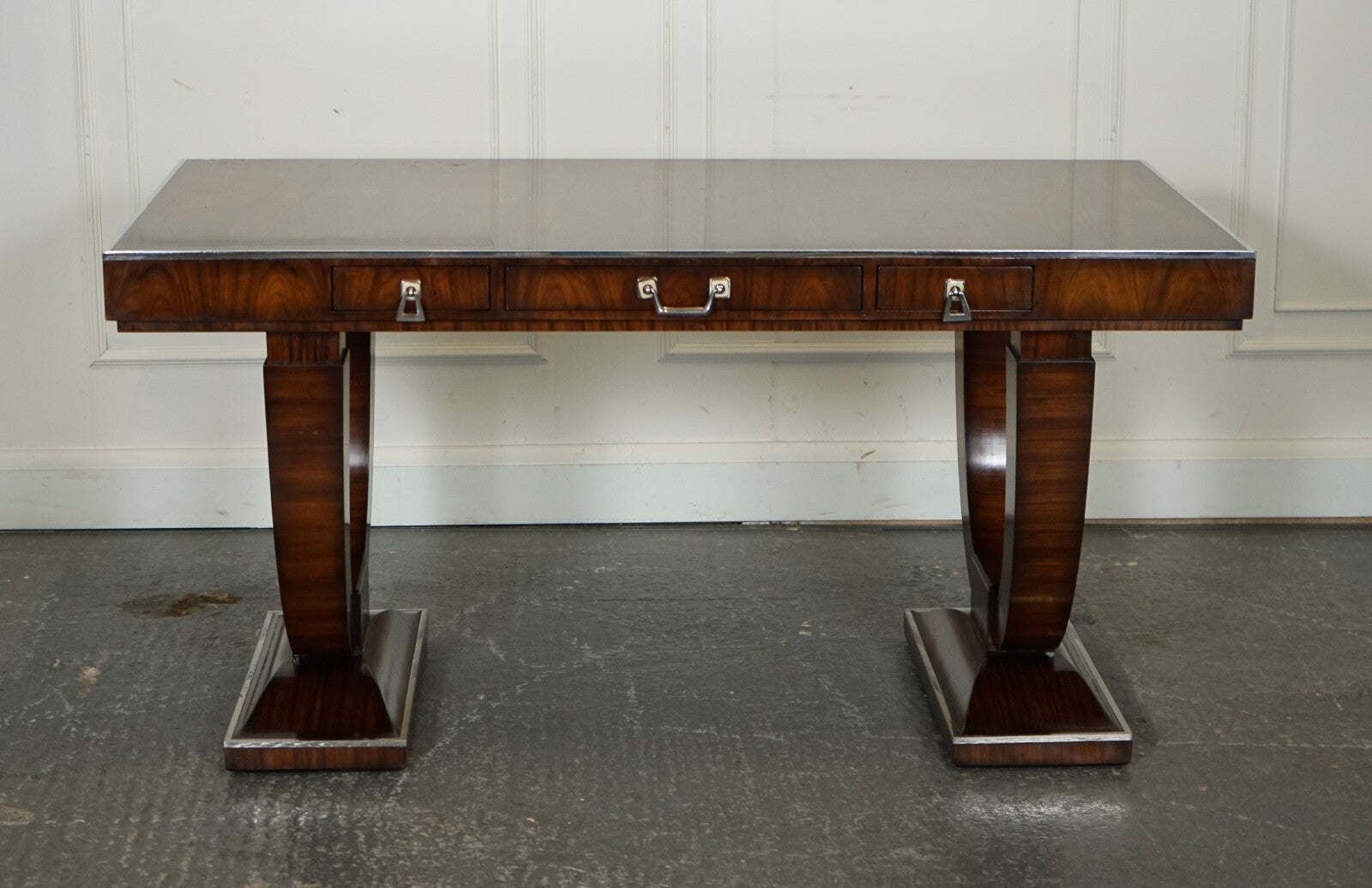 RARE THEODORE ALEXANDER ART DECO STYLE OFFICE DOUBLE SIDED DRAWERS DESK