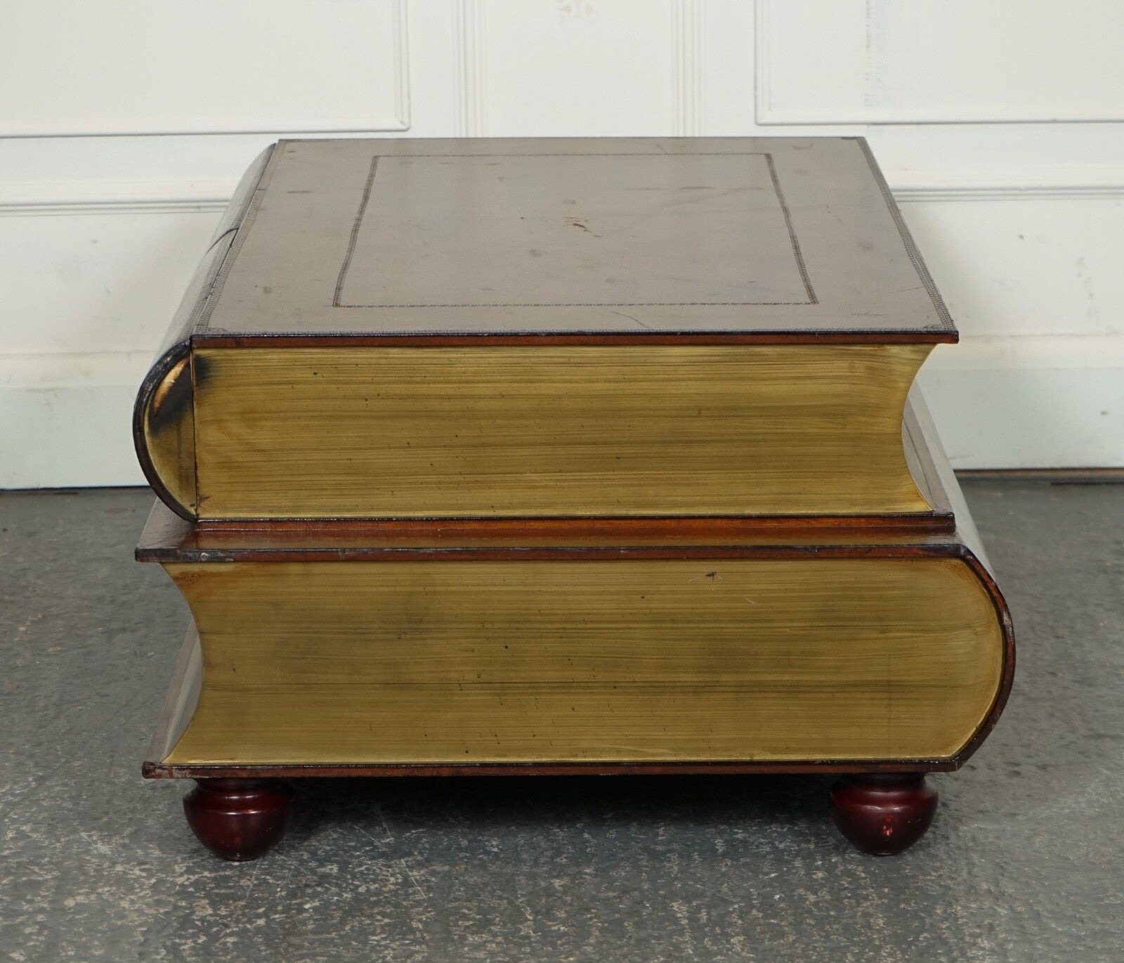 VINTAGE THEODORE ALEXANDER SCHOLARS STACK LIBRARY BOOKCASES COFFEE TABLE DRAWER