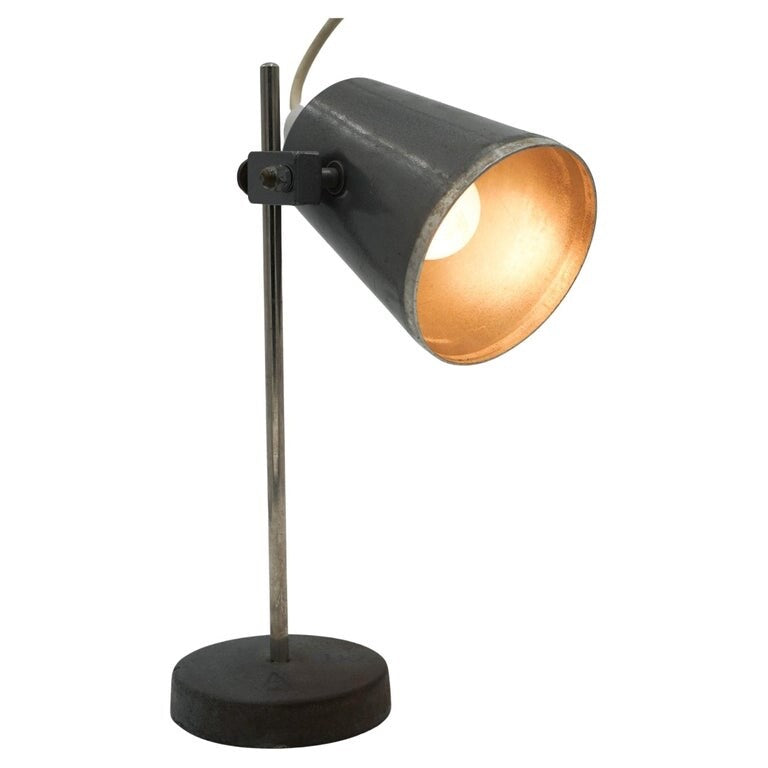1940'S ENGLISH SALVAGED LABORATORY SCHOOL TABLE ADJUSTABLE LIGHT 006