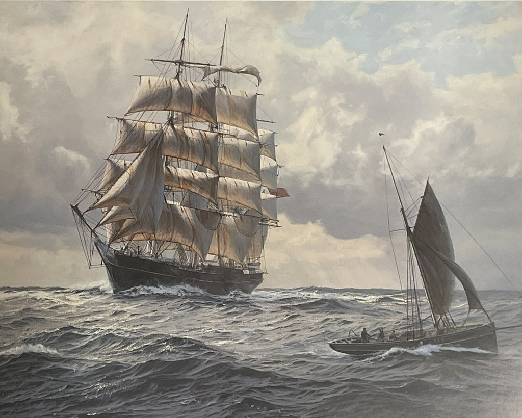 LIMITED PRINT 467/600 BY J. STEVEN JEWS THE TWEED IN THE CHANNEL 1875 CAMPAIGN