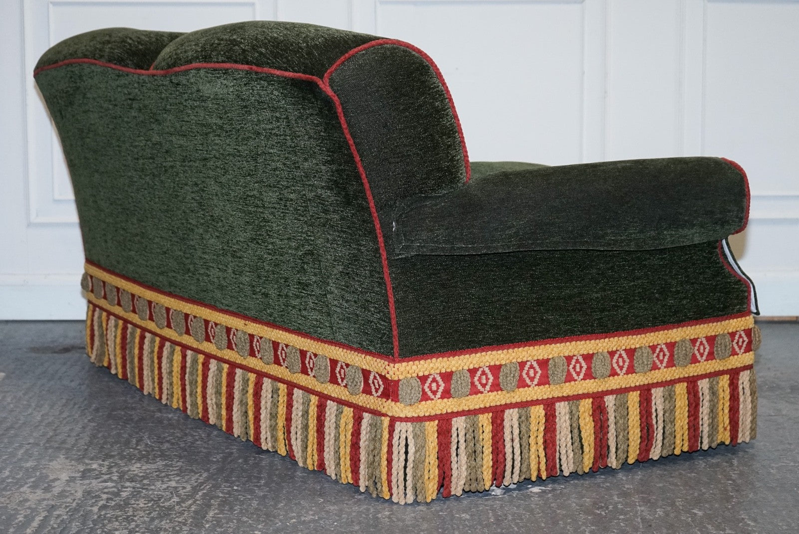 PETER DUDGEON BRITISH HANDMADE GREEN FABRIC HOWARD STYLE 2 SEATER SOFA RRP£10000
