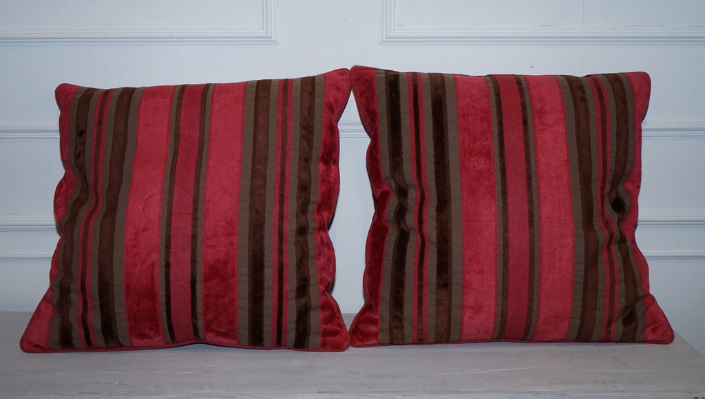 PAIR OF ALEXANDER & JAMES HUDSON STRiPEY SCATTER CUSHIONS