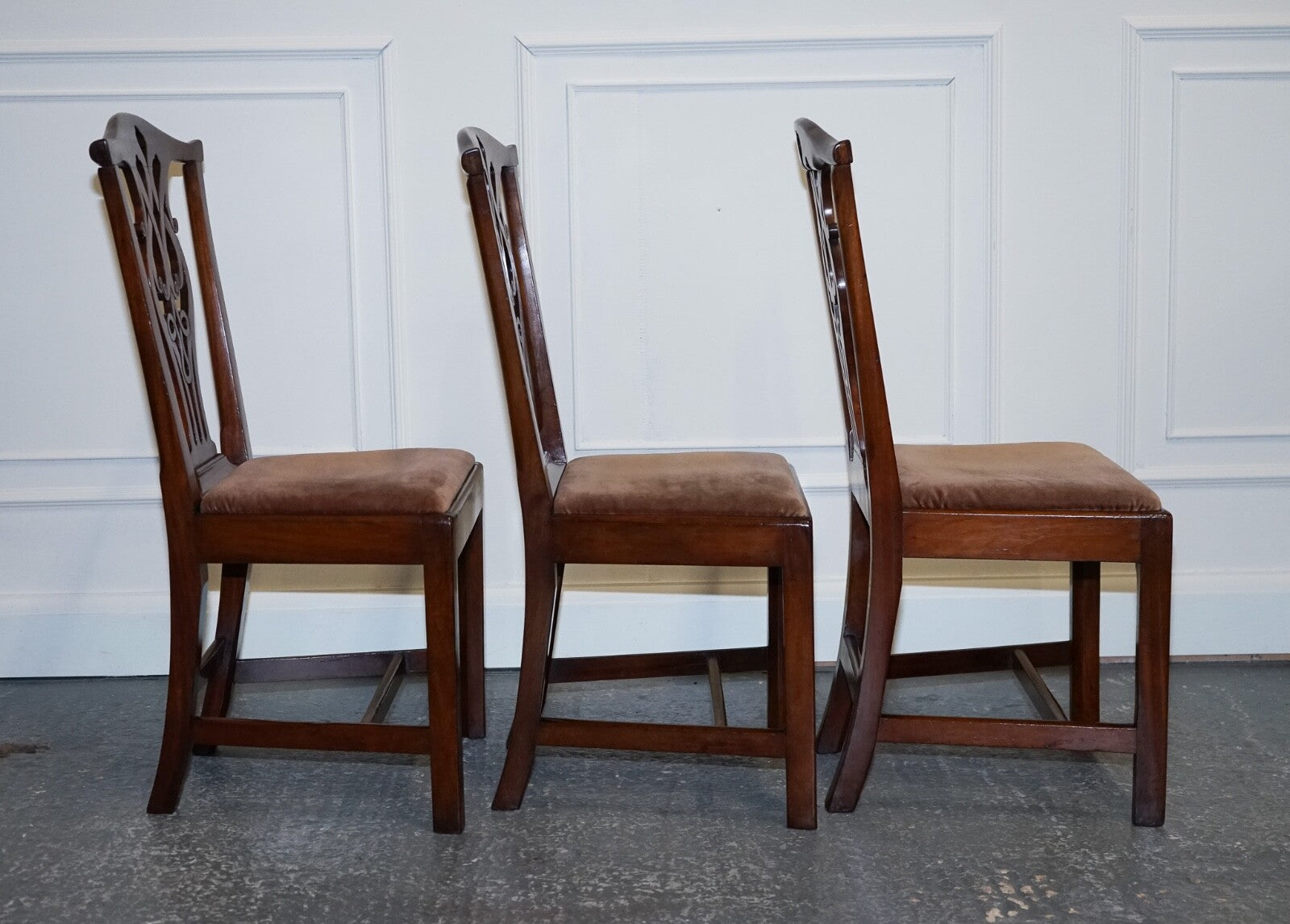LOVELY CHIPPENDALE STYLE SET OF 6 DINING CHAIRS H FRAME