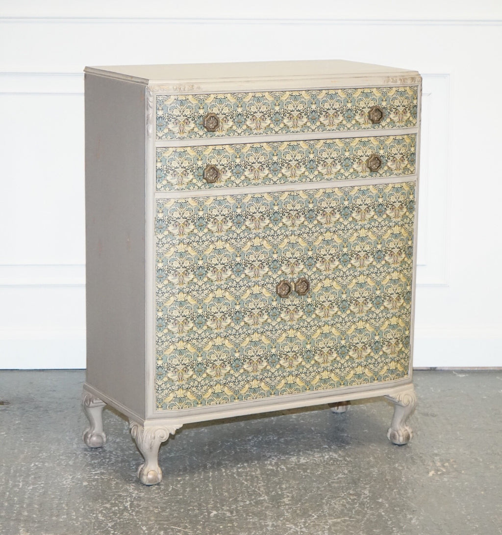 1930s WARING & GILLOW HAND PAINTED CHEST OF DRAWERS CUPBOARD WILLIAM MORRIS