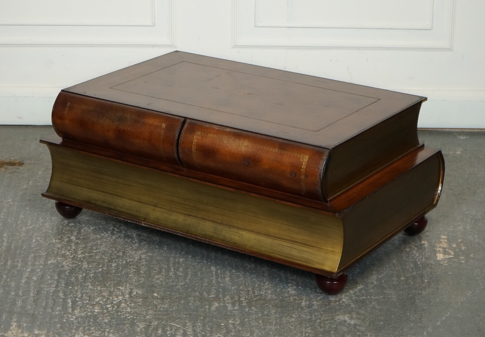 VINTAGE THEODORE ALEXANDER SCHOLARS STACK LIBRARY BOOKCASES COFFEE TABLE DRAWER