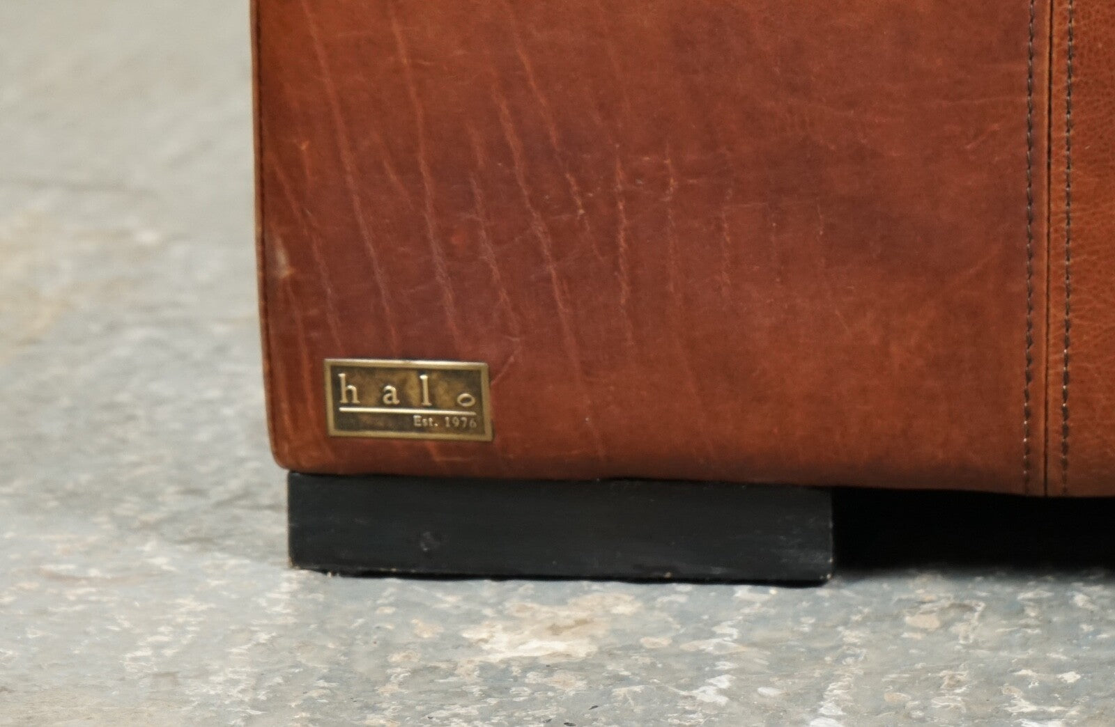 RETRO HALO TiMOTHY OULTON BROWN LEATHER SOFA