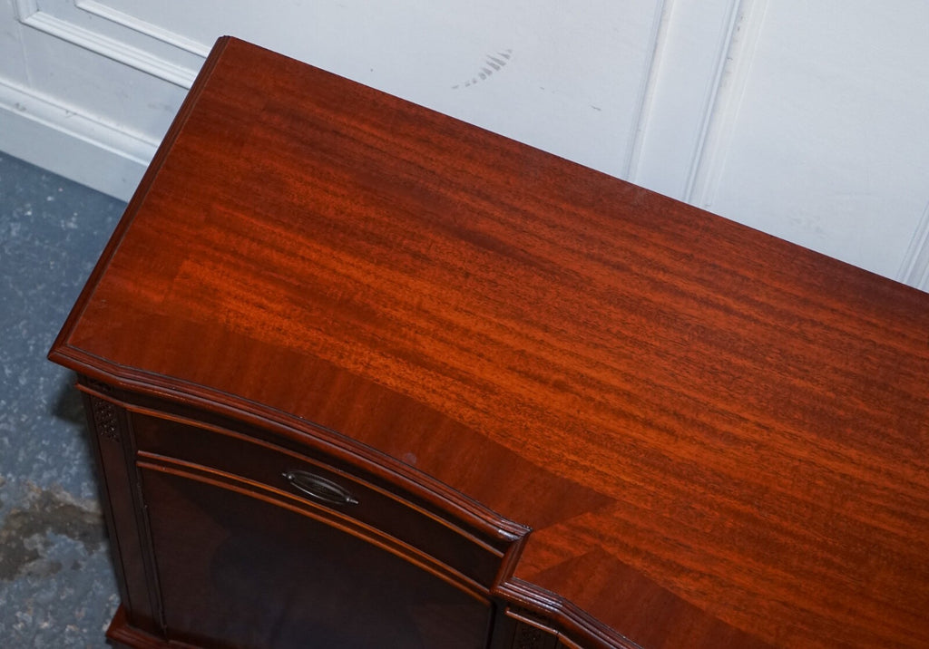 VINTAGE SERPENTINE BOW FRONT SIDEBOARD WITH DRAWERS & CUPBOARD BY WADE FURNITURE