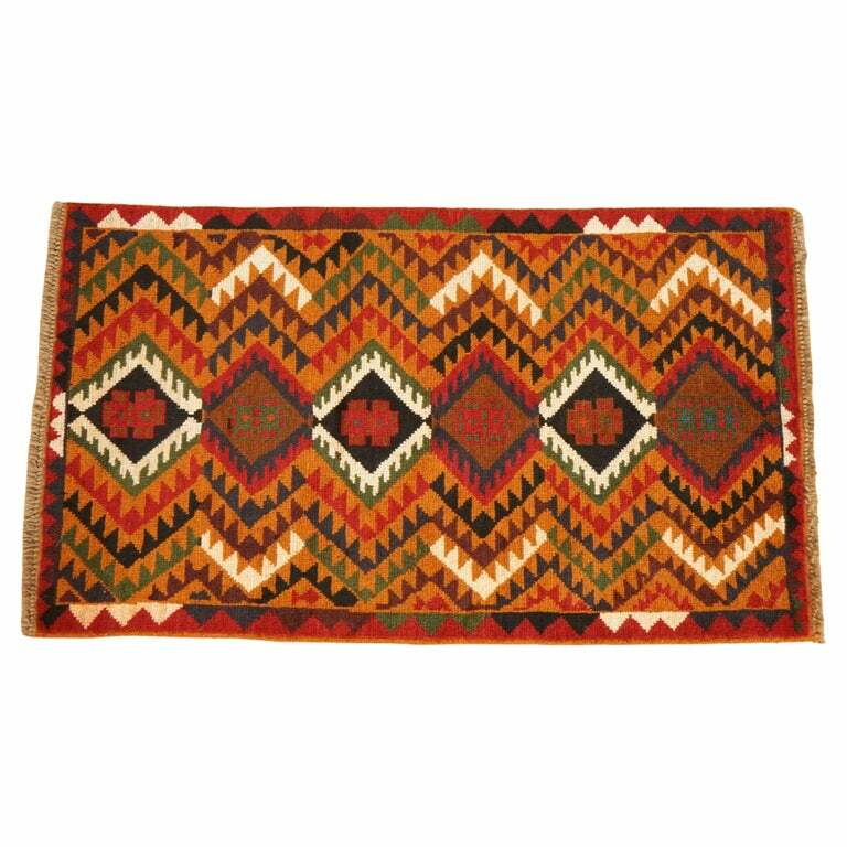 LOVELY VINTAGE GEOMETRIC KILIM AZTEC RUG