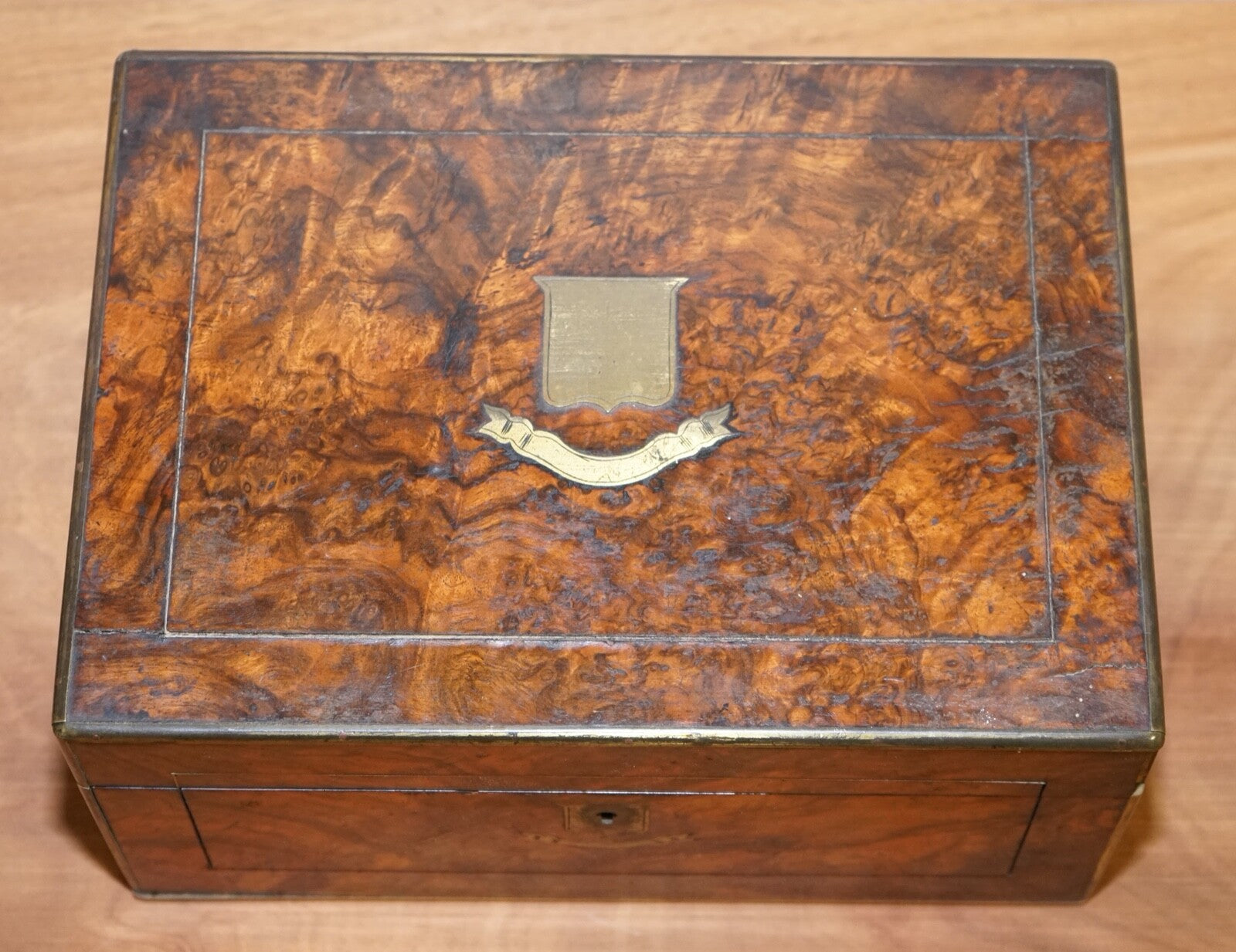 BEAUTIFUL SET OF VINTAGE BURR WALNUT SEWING STORAGE