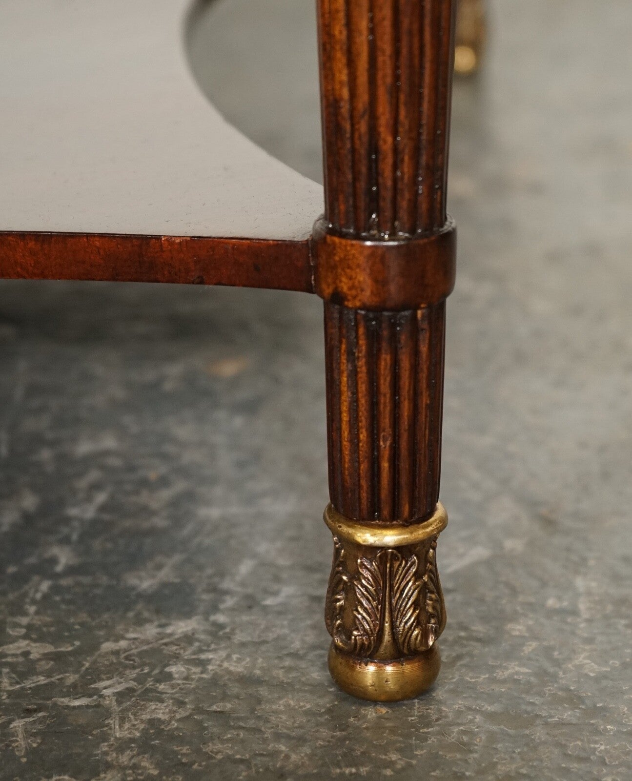 REGENCY STYLE COFFEE TABLE WITH FOUR DRAWERS BRASS FEET