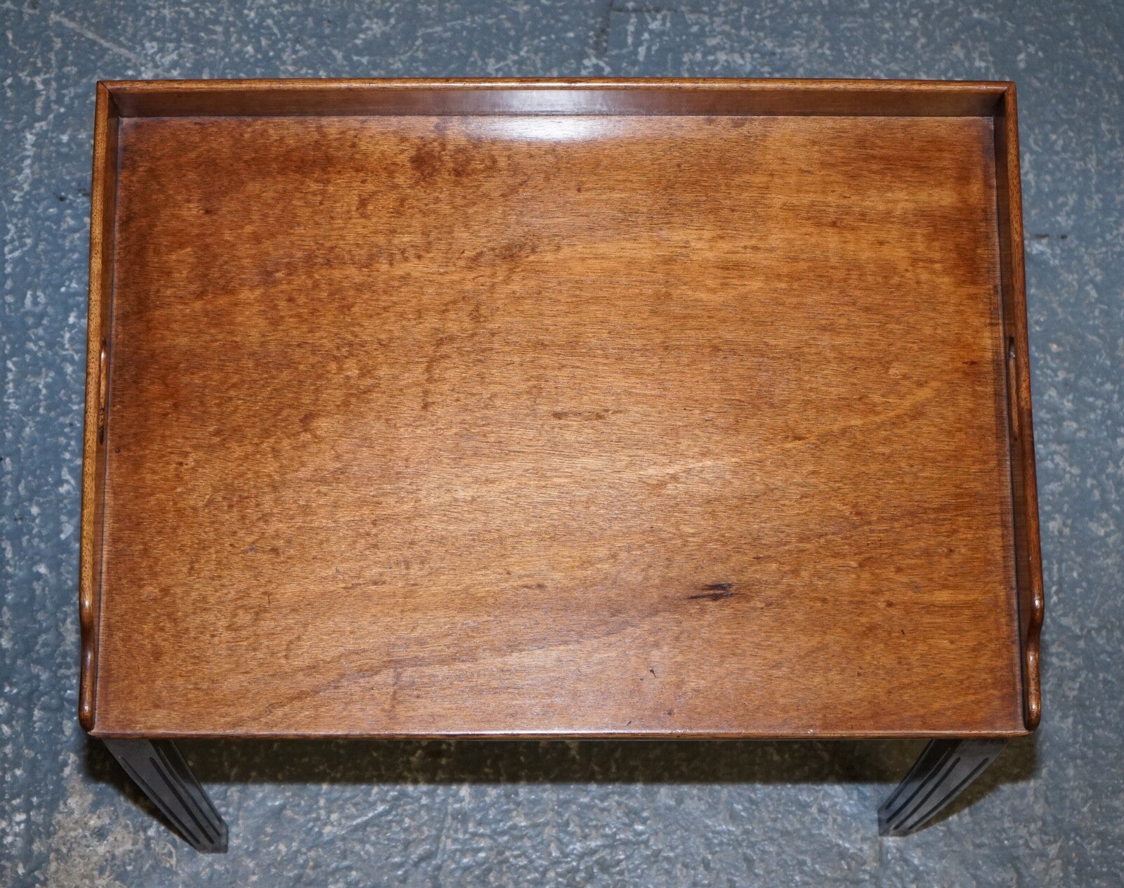 ANTIQUE BUTLERS SERVING TRAY ON STAND MAHOGANY VICTORIAN 19TH CENTURY