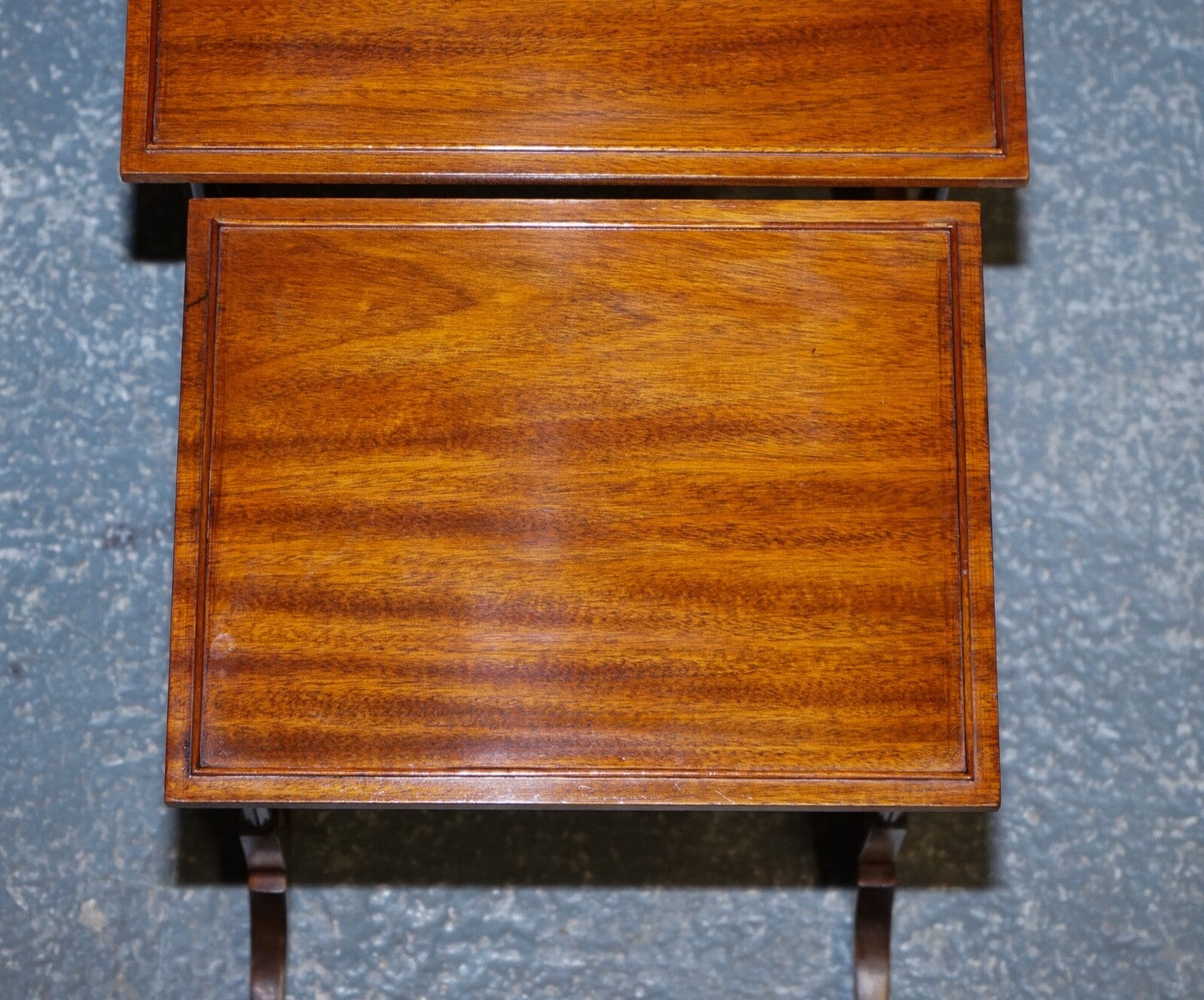 GEORGIAN NEST OF FOUR NESTING TABLES SIDE TABLES WITH BAMBOO LEGS