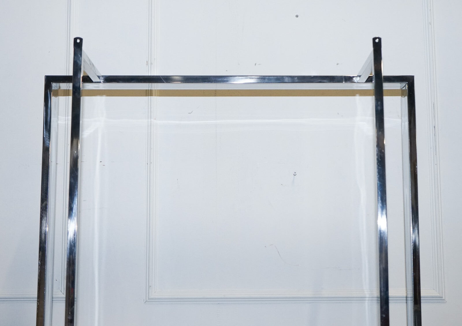 POLISHED STAINLESS STEEL BLACK AND SILVER ART DECO STYLE BOOKCASE SHELF DISPLAY