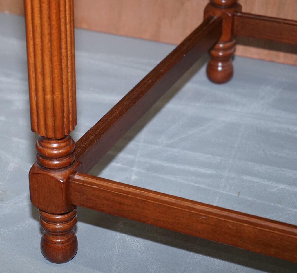 PAIR OF BEAUTIFUL WOODEN SIDE TABLES WITH GLASS TOP