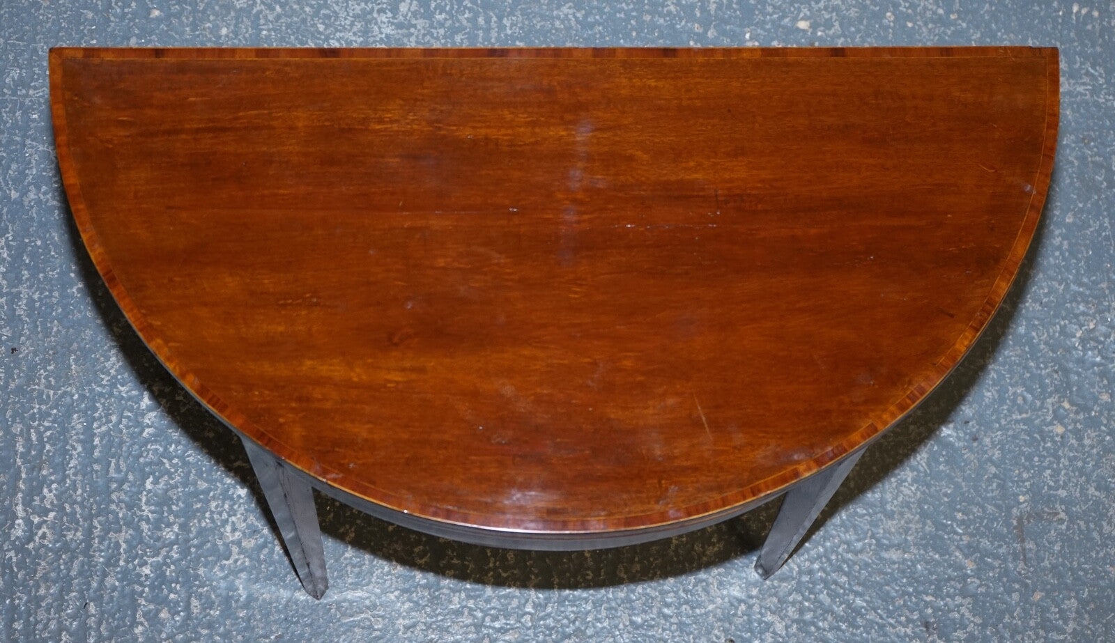 FINE ANTIQUE CIRCA 1890 CONSOLE GAMES DEMI LUNE HALLWAY CARD TABLE UNFOLDS