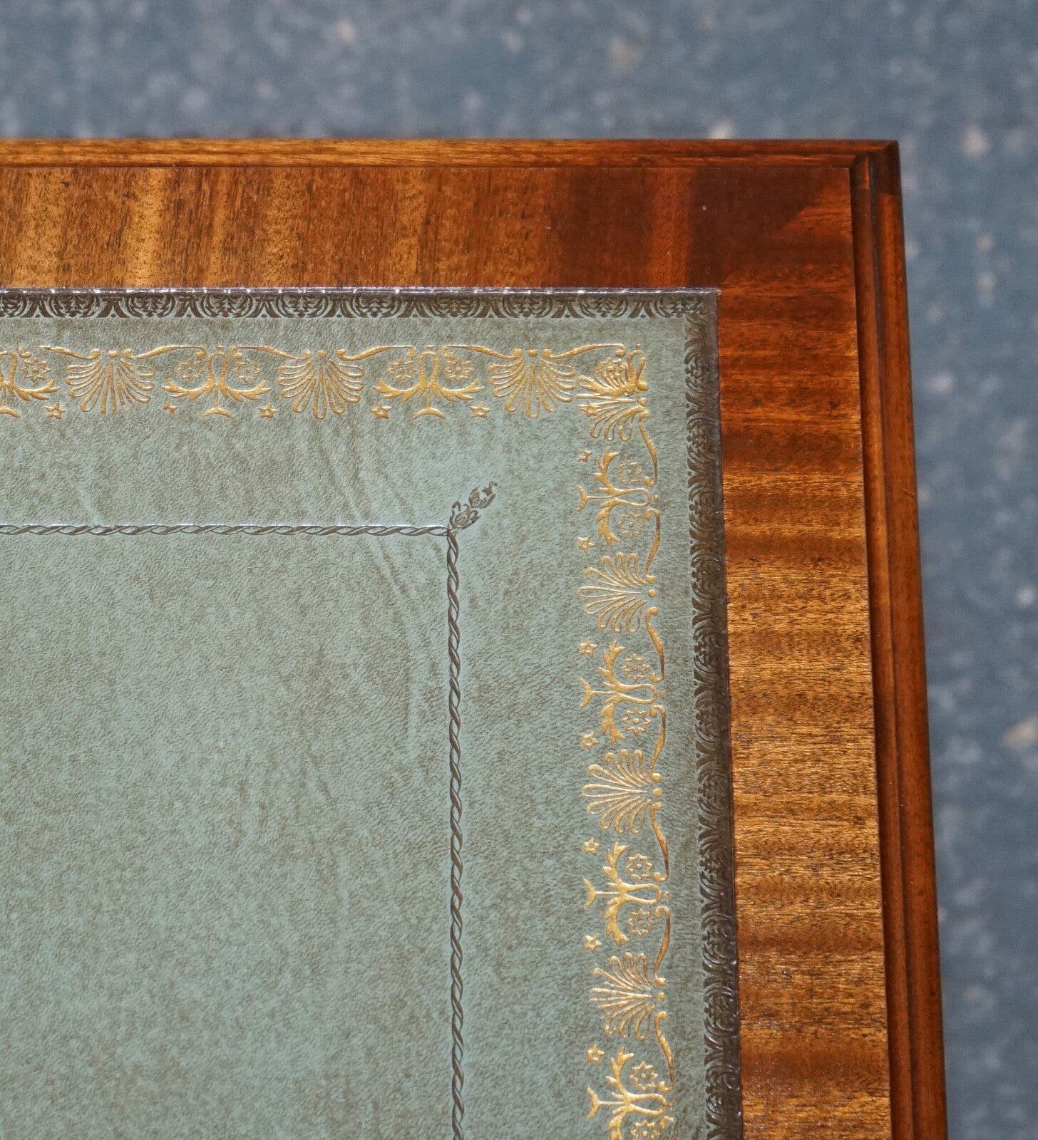 BEVAN FUNNELL FILLING CABINET RARE SAGE BLUE LEATHER VARIOUS SIZE FOLDERS
