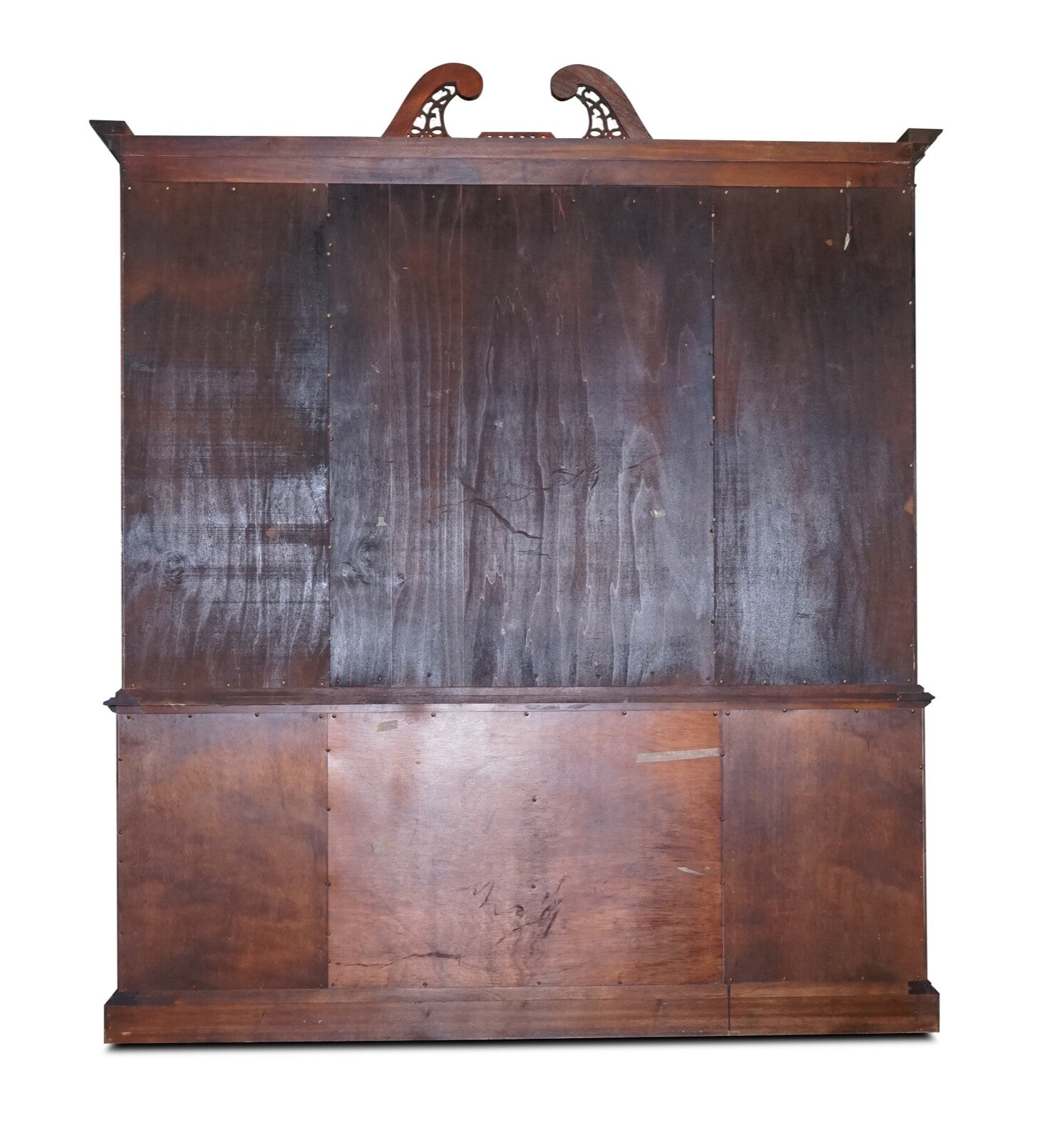 LARGE GEORGIAN STYLE MAHOGANY BREAKFRONT BOOKCASE COUNCILL FURNITURE