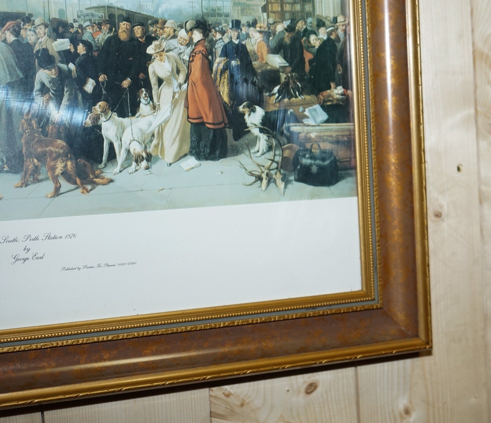 VINTAGE PRINT 'COMING SOUTH PERTH STATION'  1876 BY GEORGE EARL IN FRAME