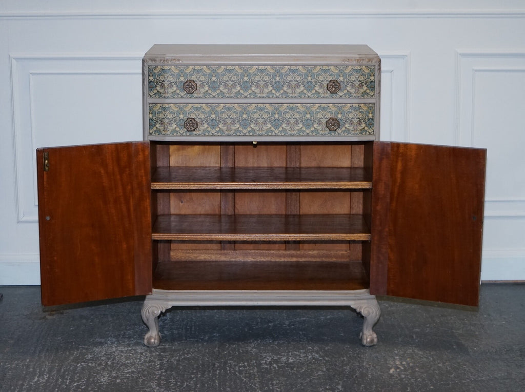 1930s WARING & GILLOW HAND PAINTED CHEST OF DRAWERS CUPBOARD WILLIAM MORRIS