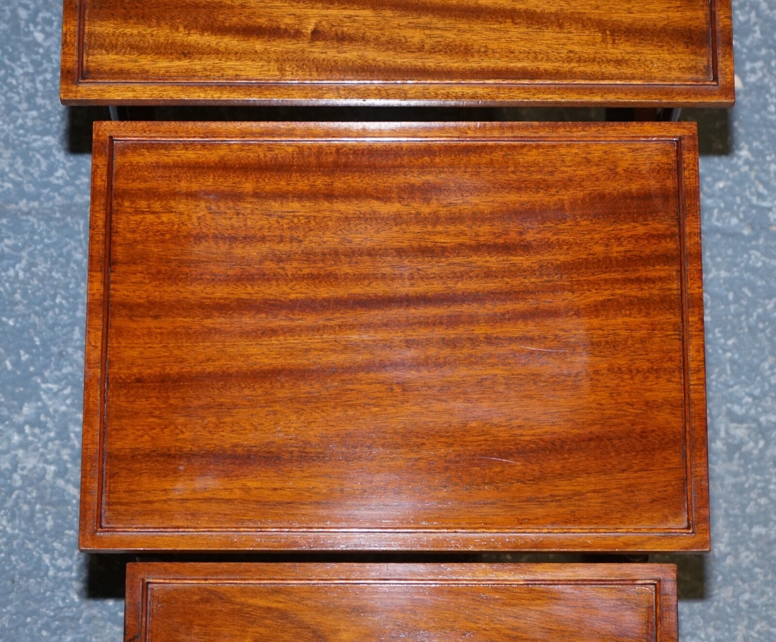 GEORGIAN NEST OF FOUR NESTING TABLES SIDE TABLES WITH BAMBOO LEGS