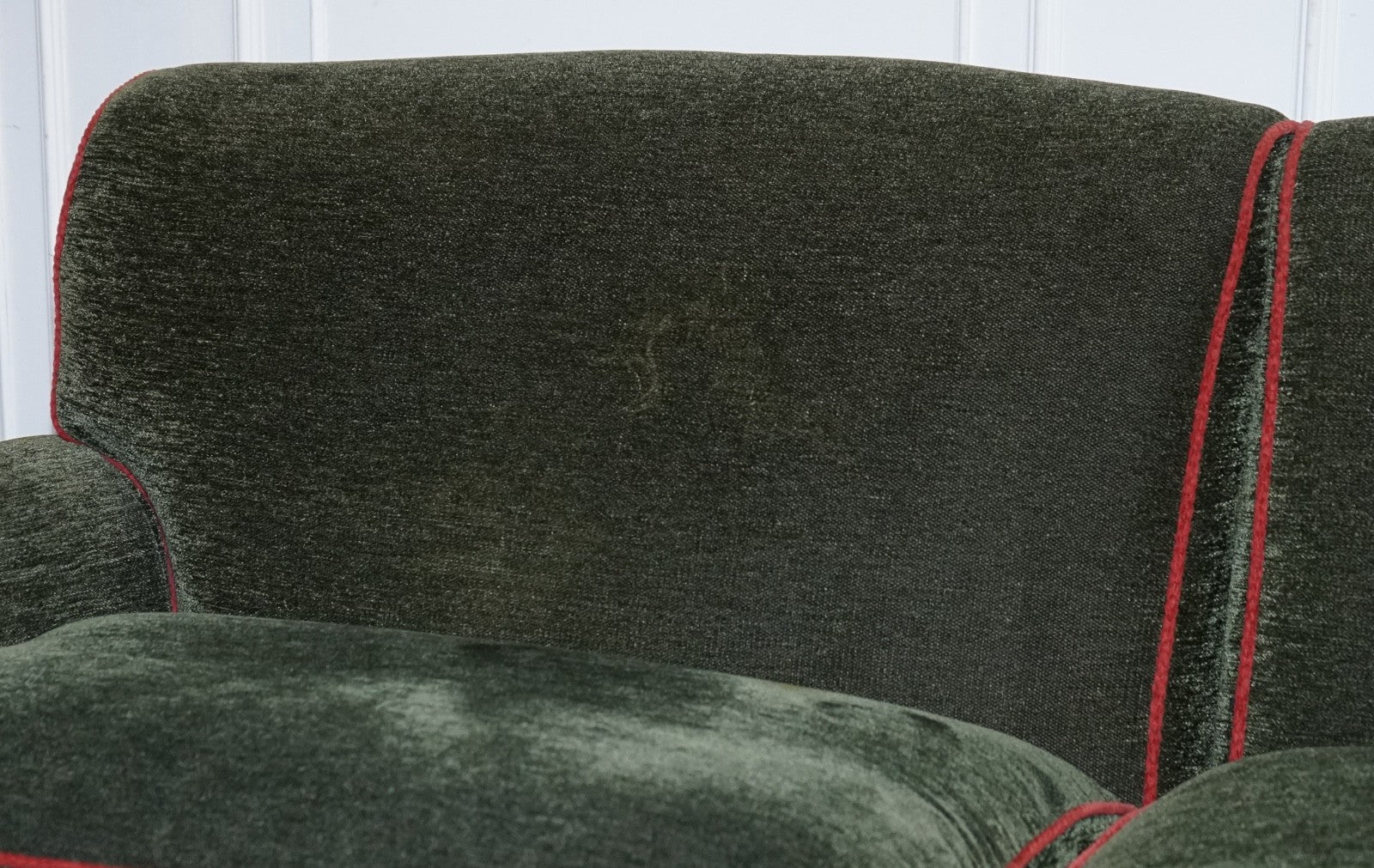 PETER DUDGEON BRITISH HANDMADE GREEN FABRIC HOWARD STYLE 3 SEATER SOFA RRP£12000