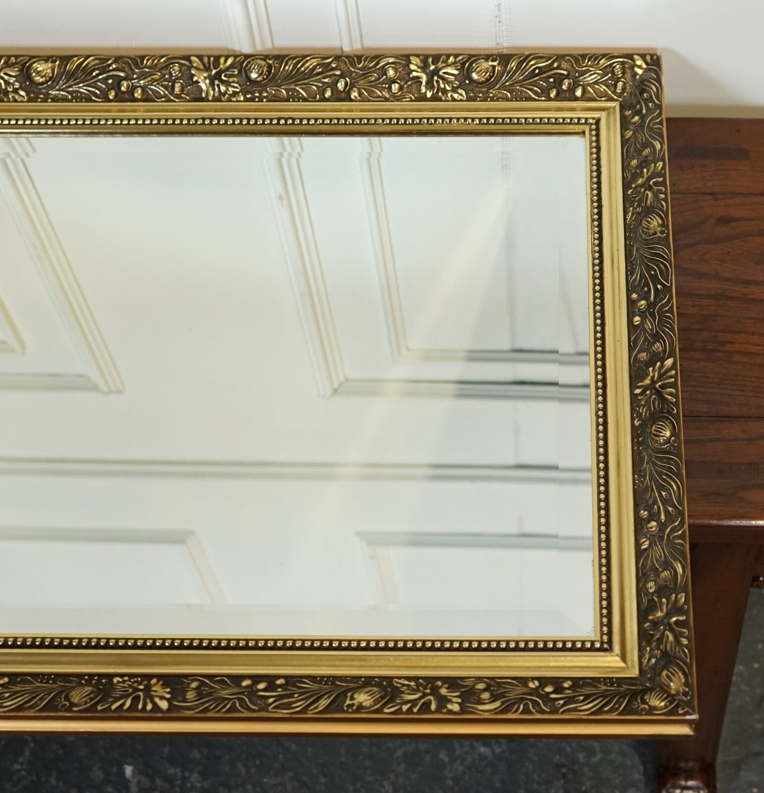 VINTAGE GOLD ORNATE WALL MIRROR LOVELY CARVED DETAILS J1